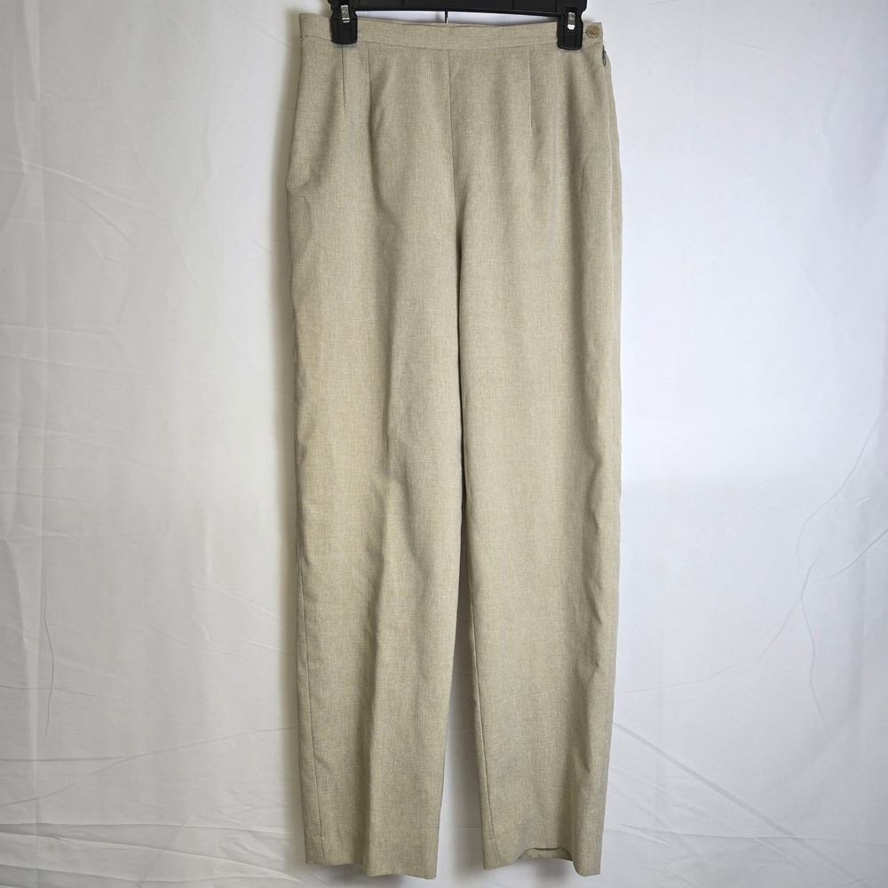 Chelsea Cambell Lightweight High Waisted Trousers Beige Minimalist Neutral 8‎